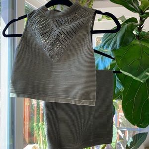 Bebe olive green two piece set